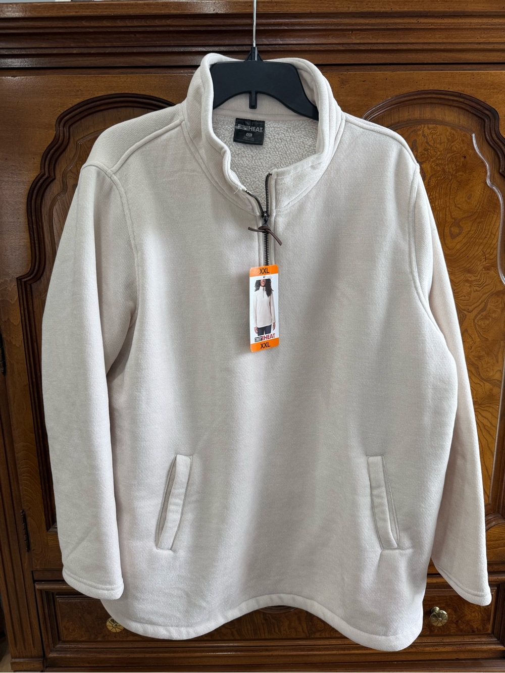 32 Heat Women’s Cream Quarter-Zip Fleece Pullover